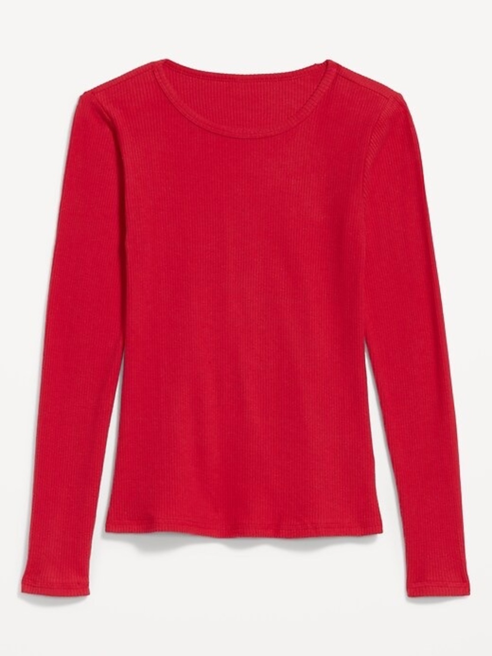 Old Navy Ribbed Long Sleeve Top Women’s Small Red Basic Stretch Lightweight NWT